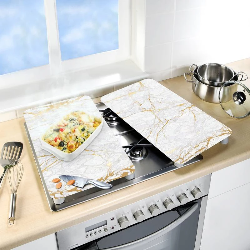 Wenko Couvre-plaques Marbrures (2 él.) 2 Wenko Couvre-plaques Marbrures (2 él.) – Image 2