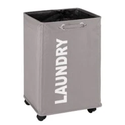 Wenko Panier à Linge Quadro -Wenko waeschesammler quadro kunstfaser lichtgrau 4556832