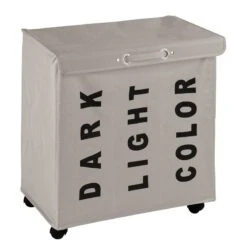 Wenko Sac à Linge Trivo -Wenko waeschesammler trivo kunstfaser hellgrau 4837188