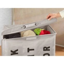 Wenko Sac à Linge Trivo -Wenko waeschesammler trivo kunstfaser hellgrau 4837208