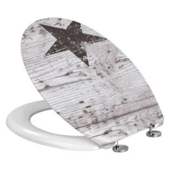 Wenko Abattant WC Star -Wenko wc sitz star duroplast grau weiss 4557188
